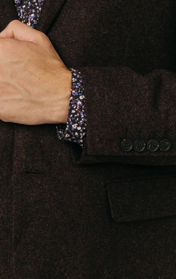 Bordeaux rood donegal tweed kostuum - photo 2 Bordeaux rood donegal tweed kostuum - photo 2