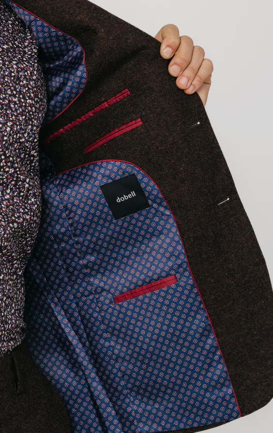 Bordeaux rood donegal tweed kostuum - photo 4 Bordeaux rood donegal tweed kostuum - photo 4