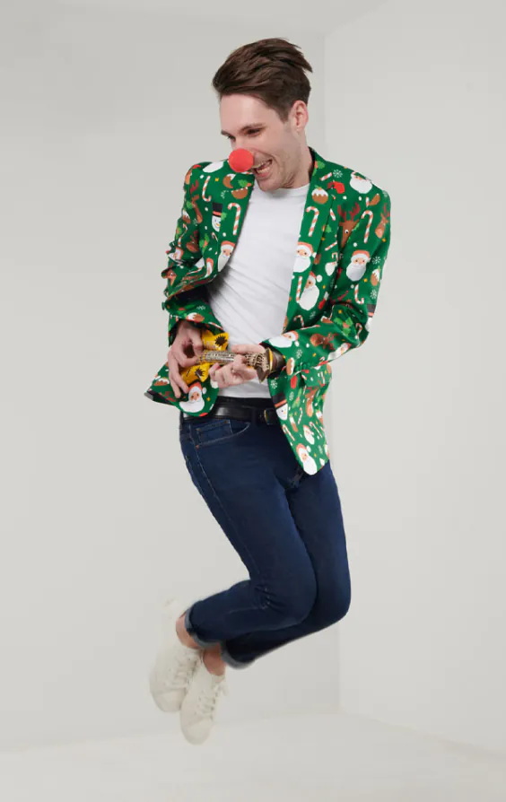 'Santa & Friends' groen kerst colbert - photo 4