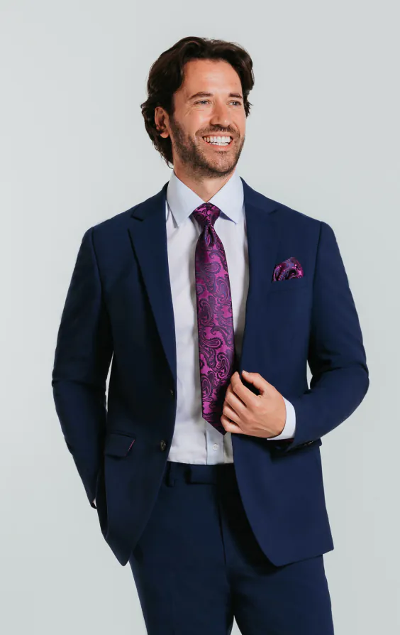 Blauw slimfit colbert