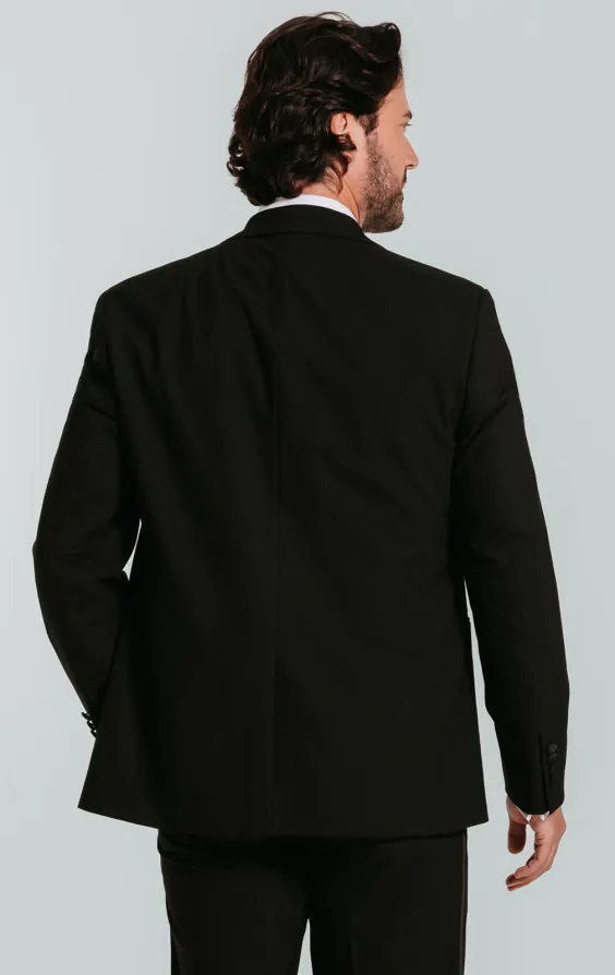 Zwarte smokingjas met piek revers - photo 1