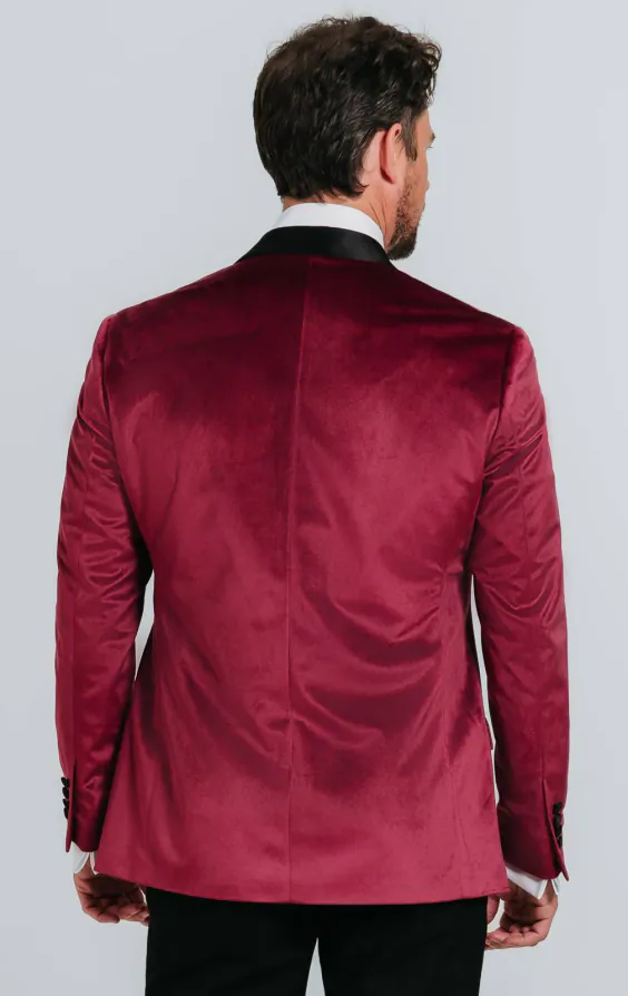 Bordeaux rood fluwelen smoking jas - photo 1 Bordeaux rood fluwelen smoking jas - photo 1
