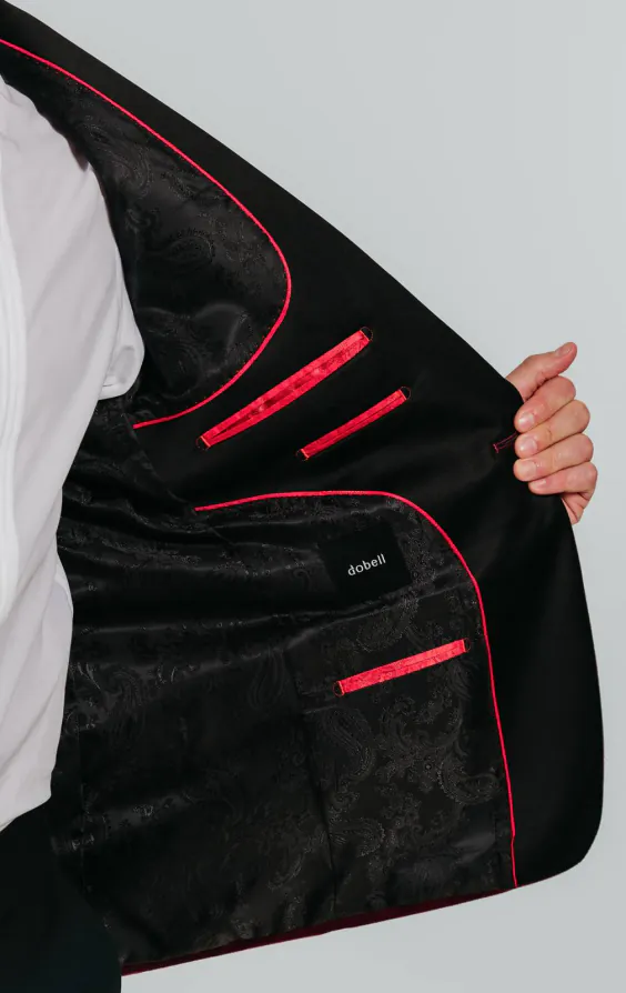 Bordeaux rood fluwelen smoking met zwart pantalon - photo 5 Bordeaux rood fluwelen smoking met zwart pantalon - photo 5
