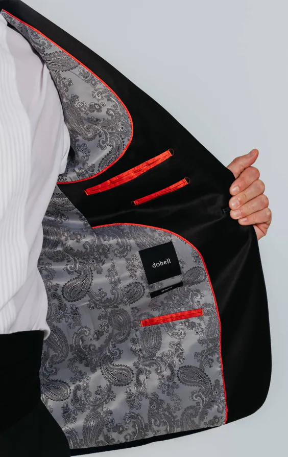 Marine blauw slim fit fluwelen smoking - photo 5