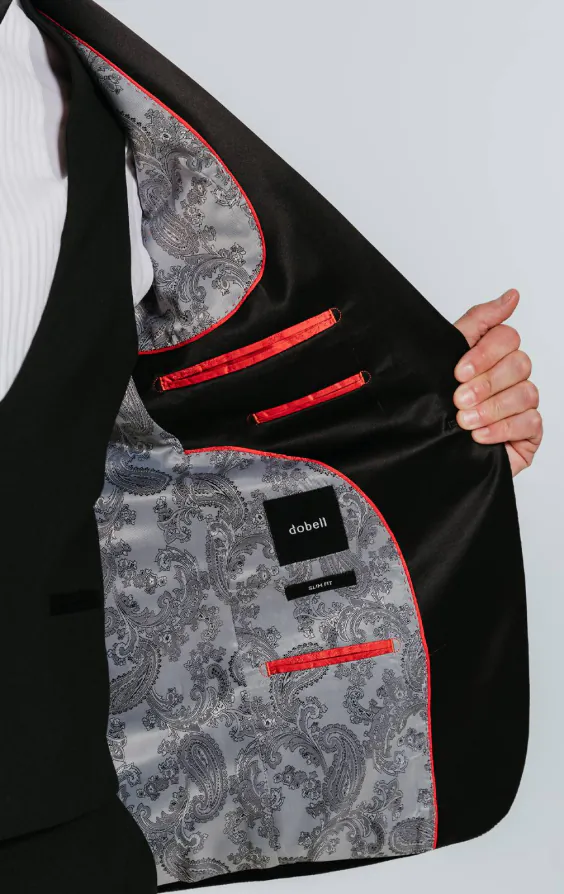 Zwart slim fit fluwelen smoking jas - photo 4 Zwart slim fit fluwelen smoking jas - photo 4