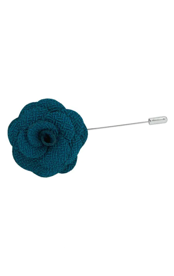 Teal bloem kraag speld