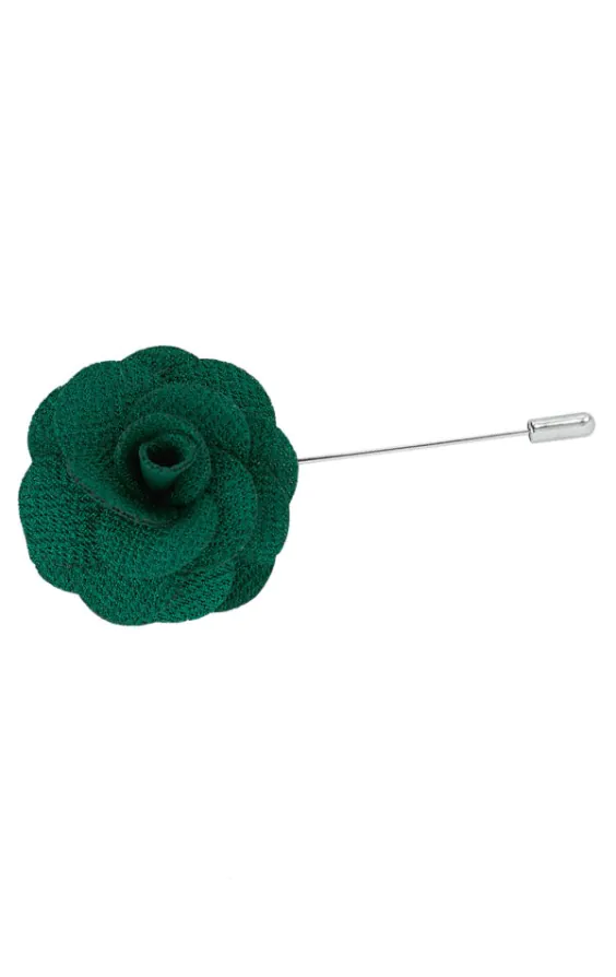 Donkergroene bloem kraag speld