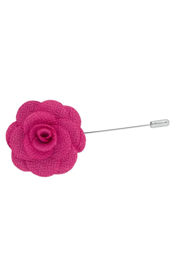 Helder roze bloem kraag speld