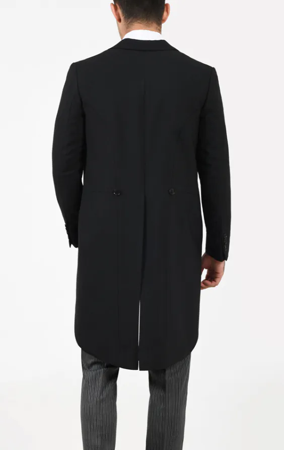Zwart wollen visgraat jacquet met gestreepte pantalon - photo 3 Zwart wollen visgraat jacquet met gestreepte pantalon - photo 3
