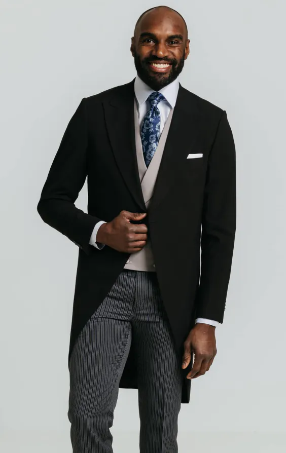 Zwart slim fit rok kostuum
