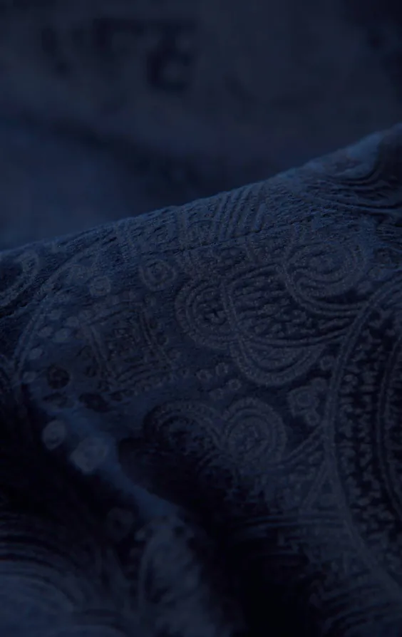 Navy paisley fluweel smoking jas - photo 5