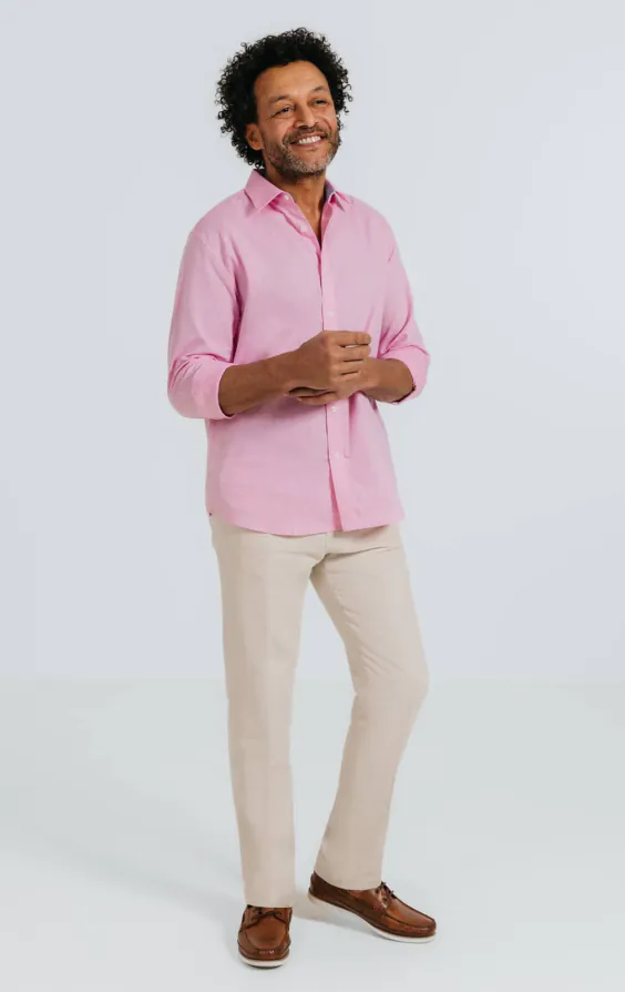 Roze linnen overhemd - photo 3