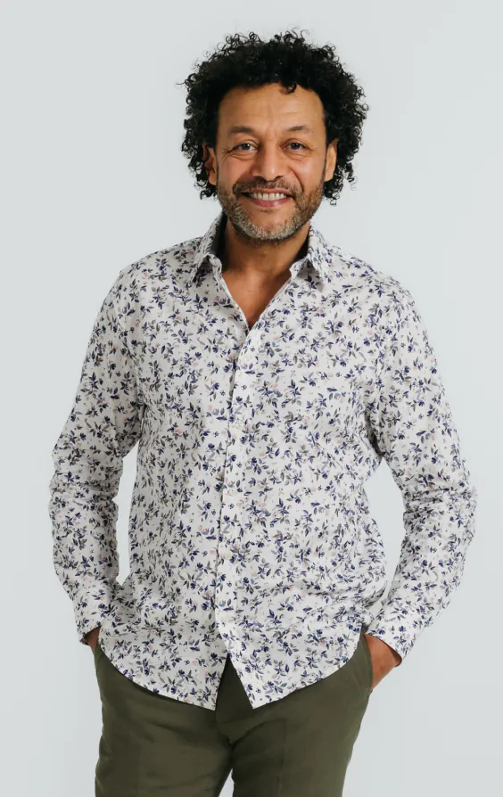 Katoenen overhemd met bloemenprint