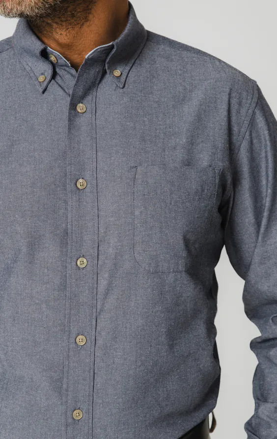 Blauw chambray overhemd - photo 2