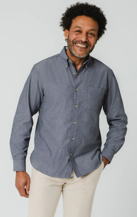 Blauw chambray overhemd