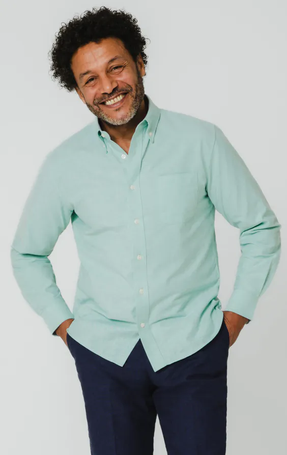 Mintgroen Oxford overhemd Mintgroen Oxford overhemd