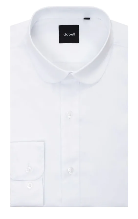Wit overhemd met penny collar kraag