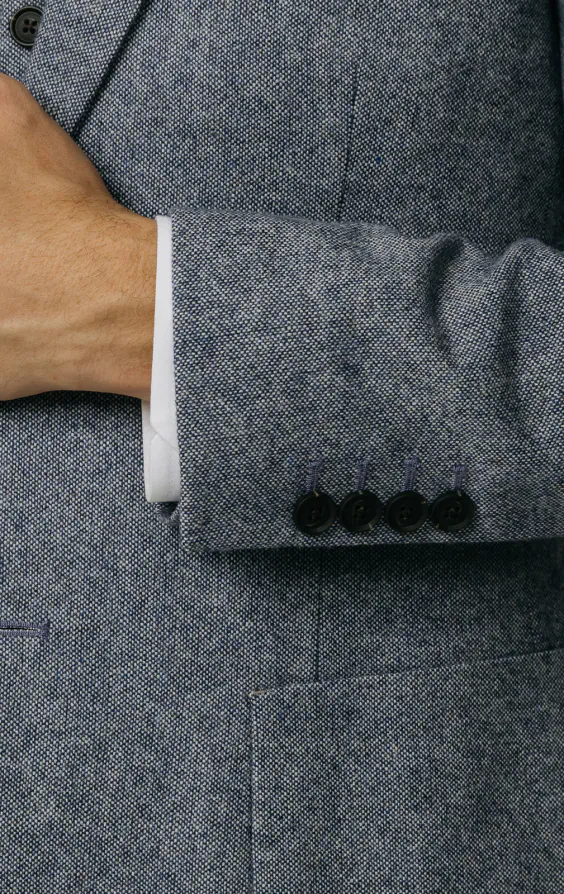 Blauw Donegal tweed 3 delig kostuum - photo 2