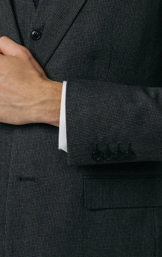 Charcoal Puppytooth geruit 3 delig kostuum - photo 2