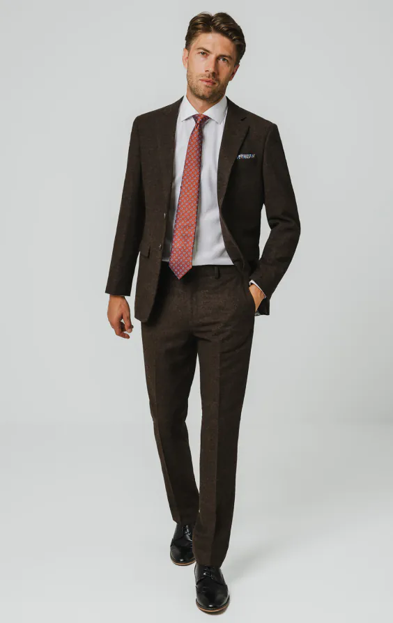 Donkerbruin Donegal tweed kostuum - photo 1
