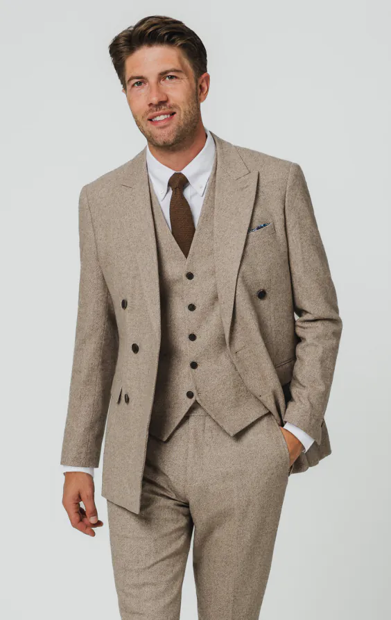 Camel bruin twill tweed 3 delig pak Camel bruin twill tweed 3 delig pak