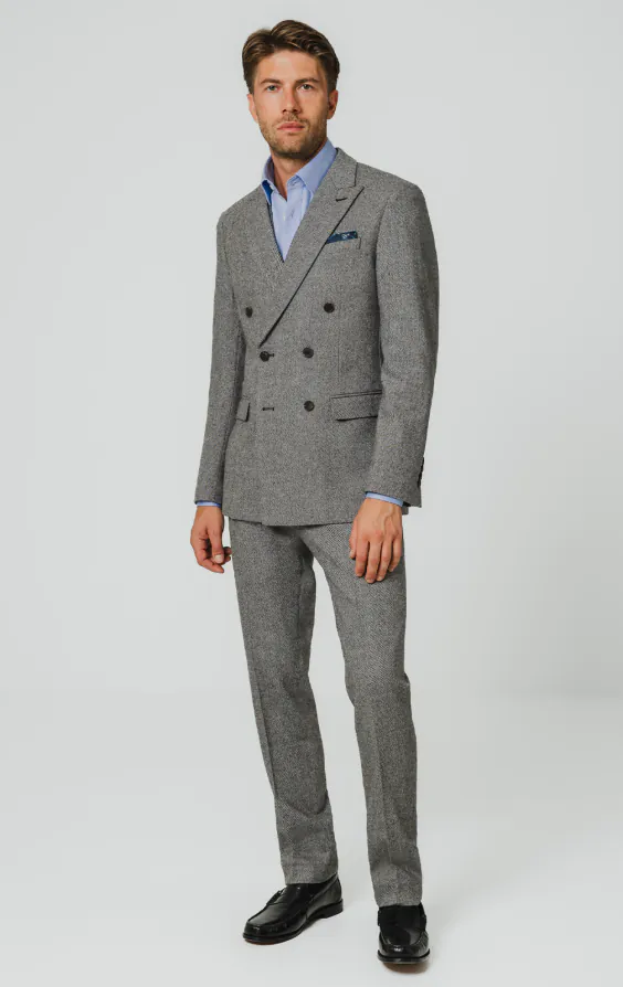 Grijs twill tweed pak - photo 1