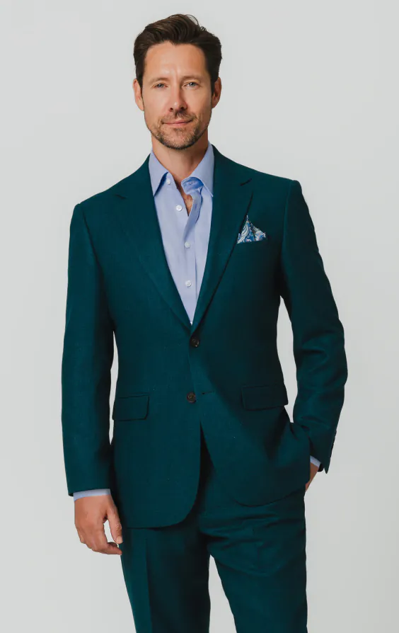 Teal wollen flanellen pak Teal wollen flanellen pak