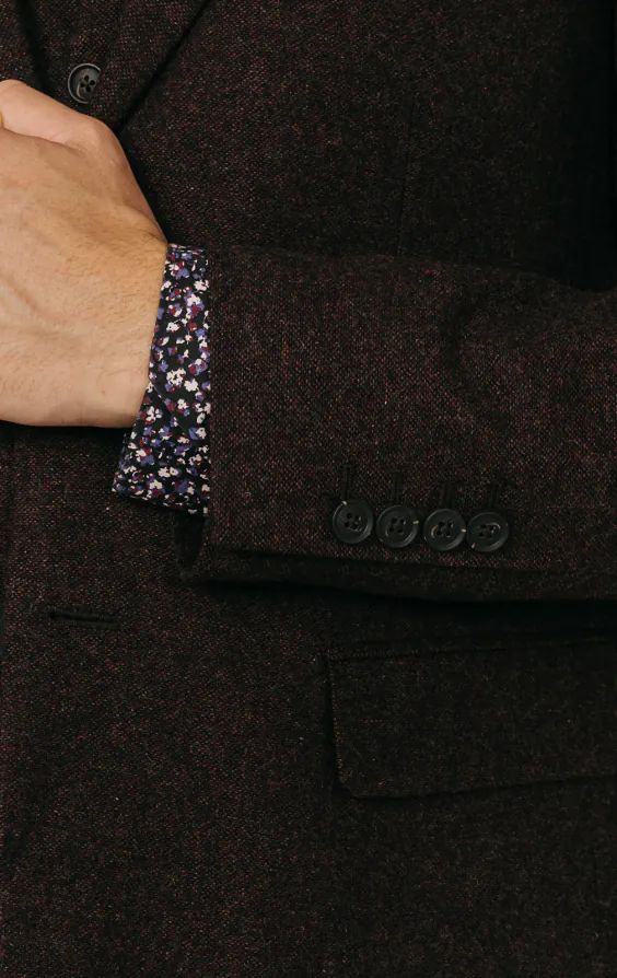 Bordeaux rood donegal tweed 3 delig kostuum - photo 2 Bordeaux rood donegal tweed 3 delig kostuum - photo 2