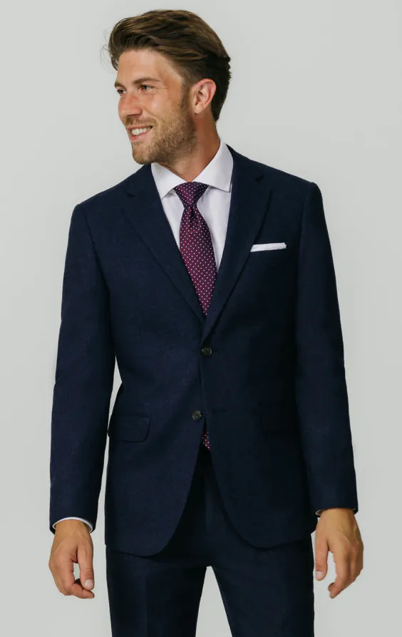 Dobel Navy Donegal Tweed Kostuum Dobel Navy Donegal Tweed Kostuum
