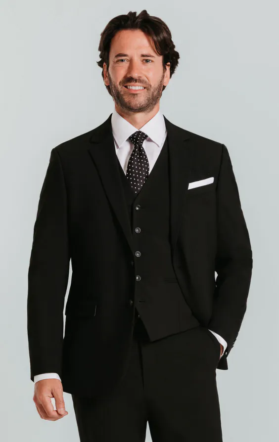 Zwart slim fit 3 delig kostuum Zwart slim fit 3 delig kostuum