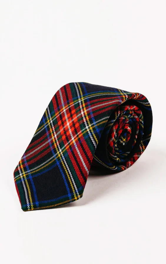 Navy tartan ruit stropdas Navy tartan ruit stropdas