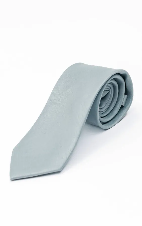 Poly dupion stropdas in poederblauw
