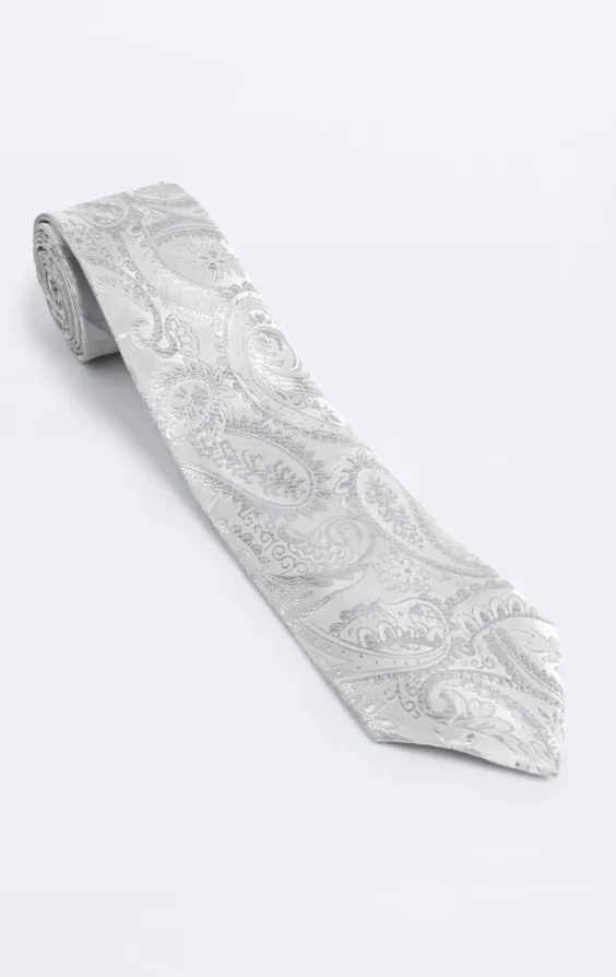 Zilver paisley stropdas - photo 2 Zilver paisley stropdas - photo 2