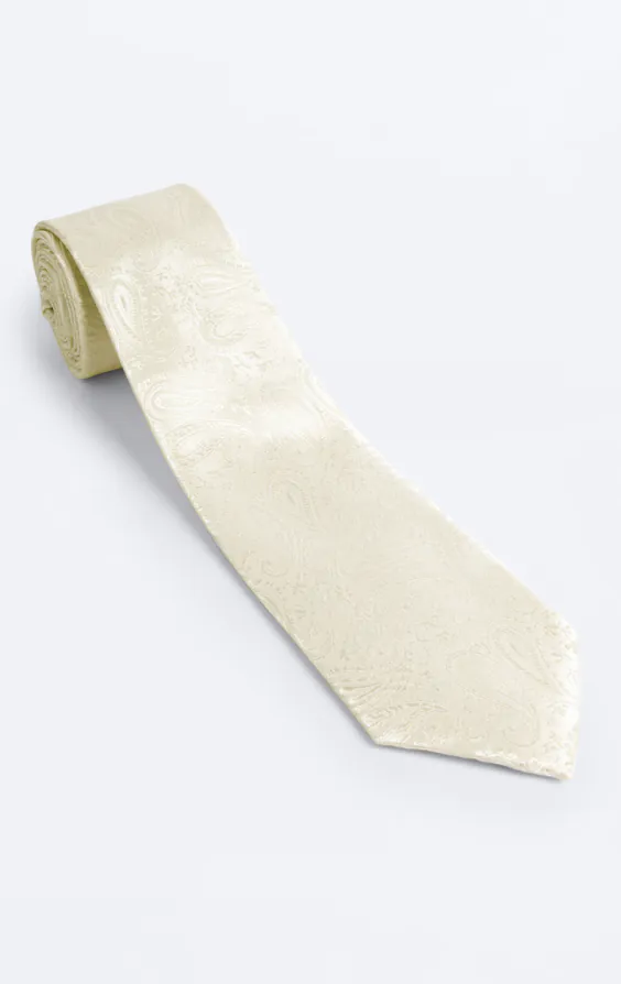 Crèmekleurige paisley stropdas - photo 2 Crèmekleurige paisley stropdas - photo 2