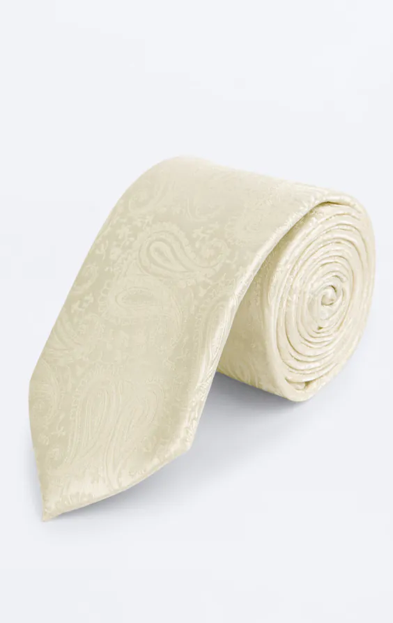 Crèmekleurige paisley stropdas Crèmekleurige paisley stropdas