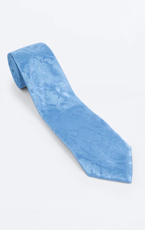 Middenblauwe blad jacquard stropdas - photo 2 Middenblauwe blad jacquard stropdas - photo 2