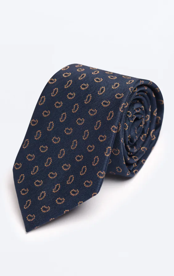Marineblauw paisleypatroon stropdas Marineblauw paisleypatroon stropdas