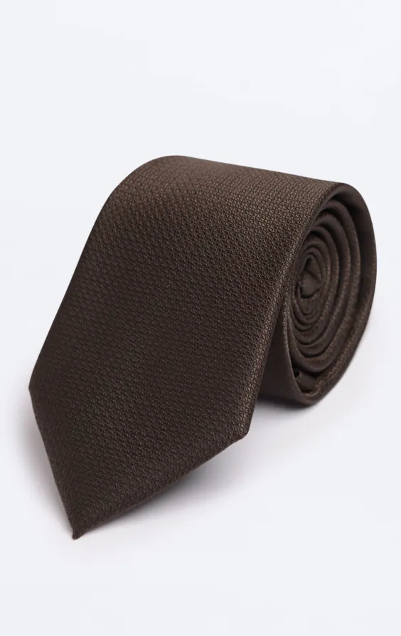 Bruin getextureerde stropdas Bruin getextureerde stropdas