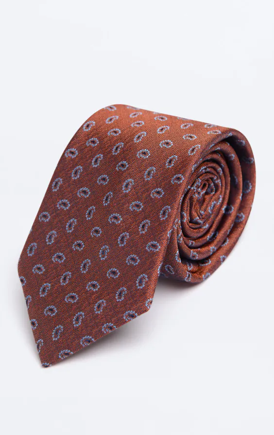 Roestbruin paisleypatroon stropdas Roestbruin paisleypatroon stropdas