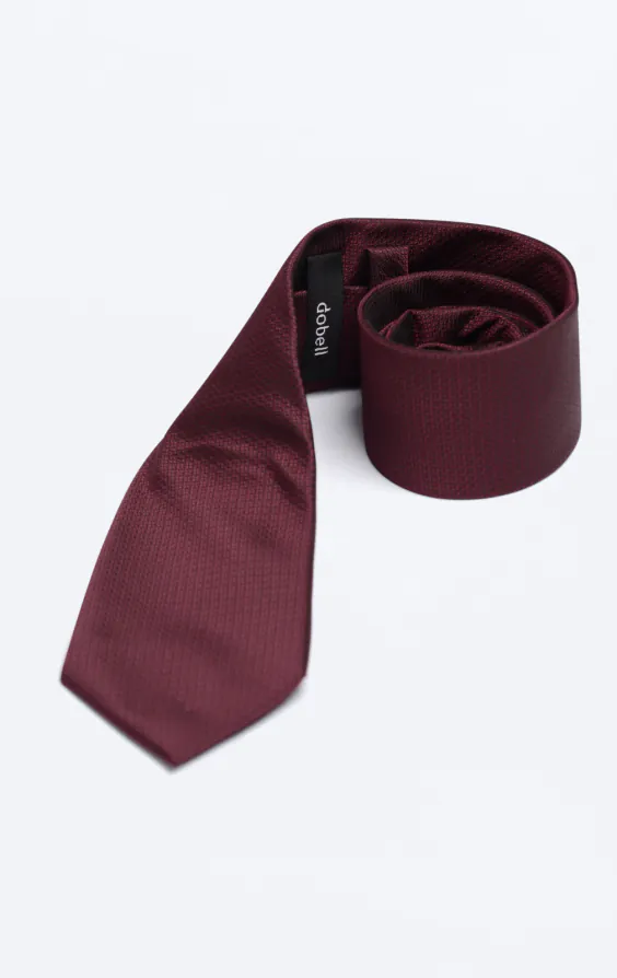 Bordeaux rood getextureerde stropdas - photo 1