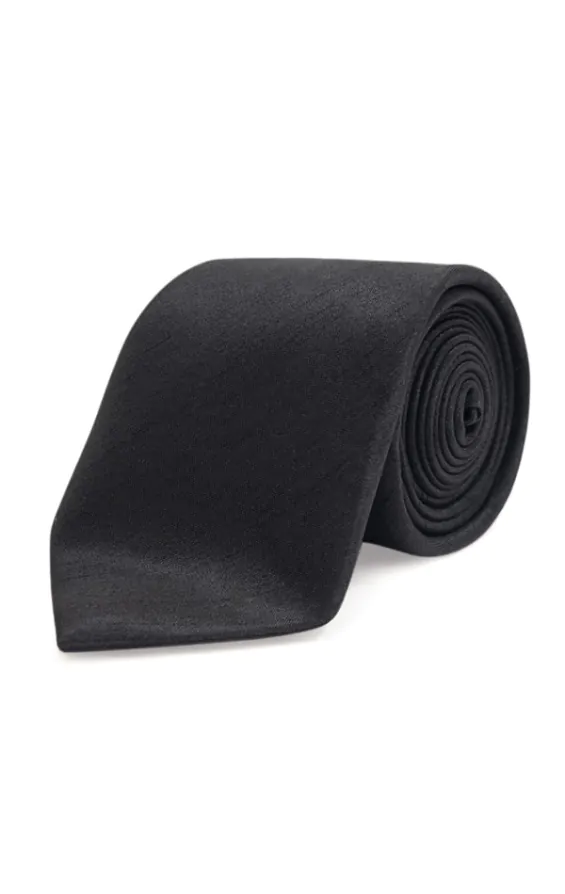 Poly dupion stropdas in zwart Poly dupion stropdas in zwart