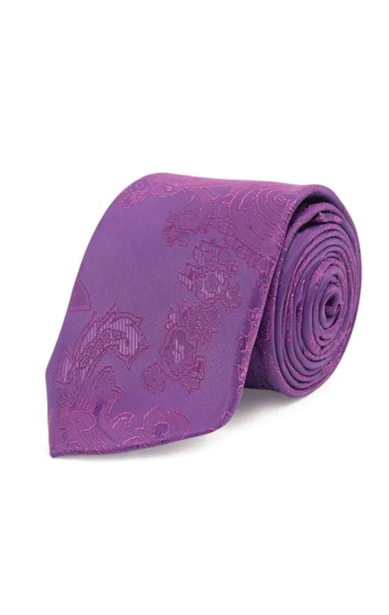 Jongens paarse paisley stropdas