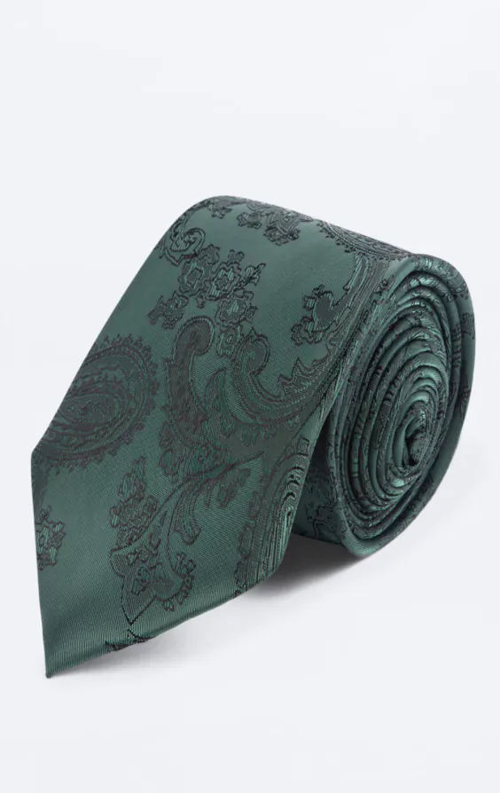 Racing groen paisley stropdas