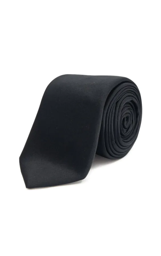 Poly stropdas, slank design in zwart