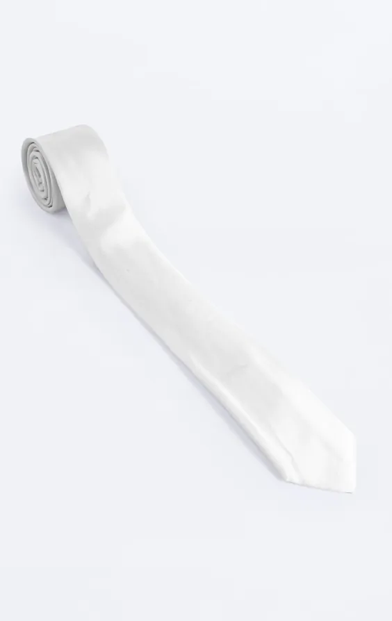 Poly stropdas, slank design in wit - photo 2