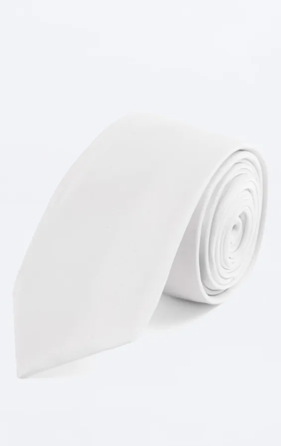 Poly stropdas, slank design in wit
