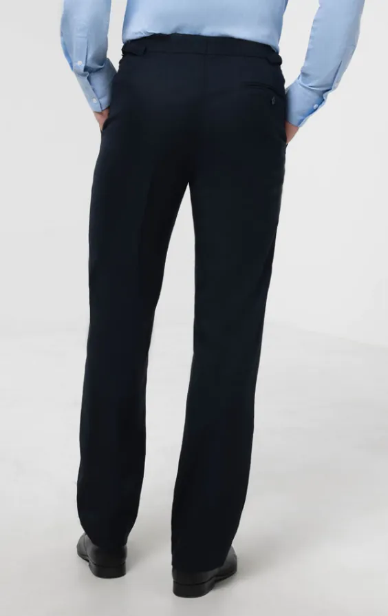 Navy visgraat pantalon - photo 2