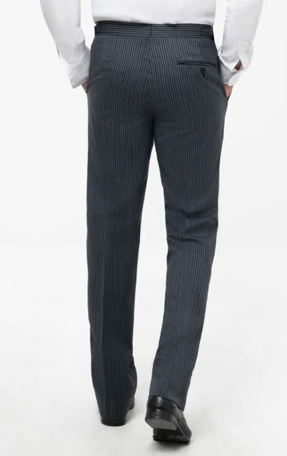 Zwart met Grijs Gestreepte Jacquet Pantalon - photo 2