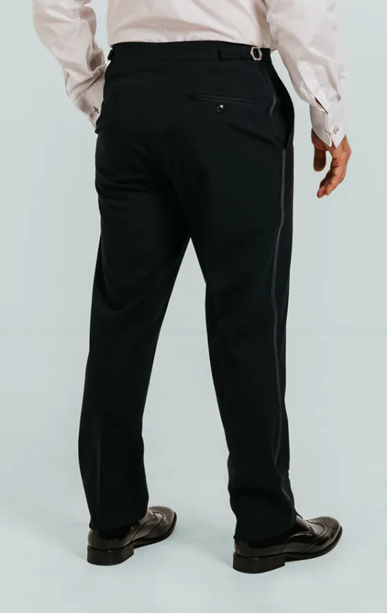 Marineblauwe smoking broek met satijnen streep - photo 2 Marineblauwe smoking broek met satijnen streep - photo 2
