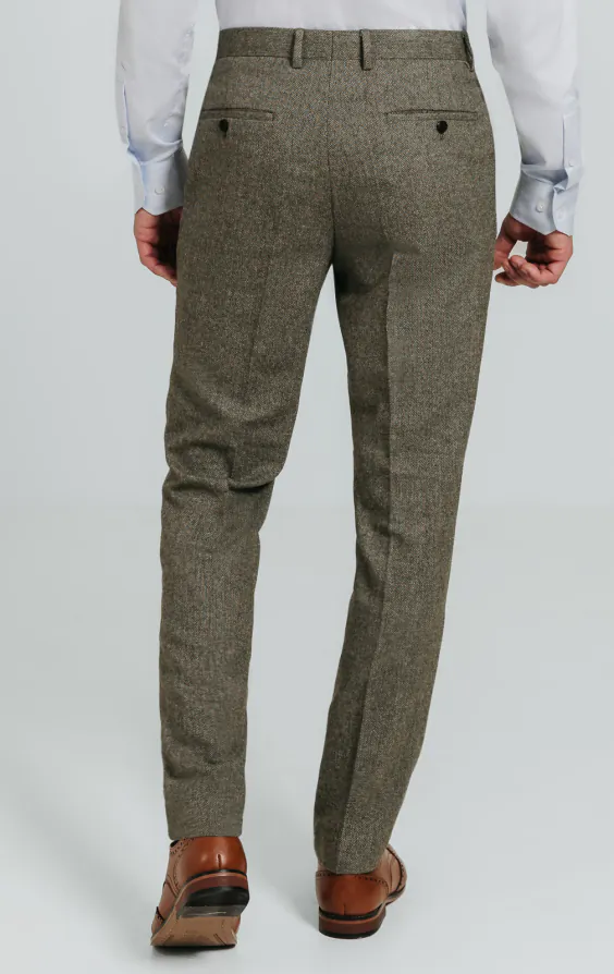Sage groene visgraat tweed pantalon - photo 2 Sage groene visgraat tweed pantalon - photo 2